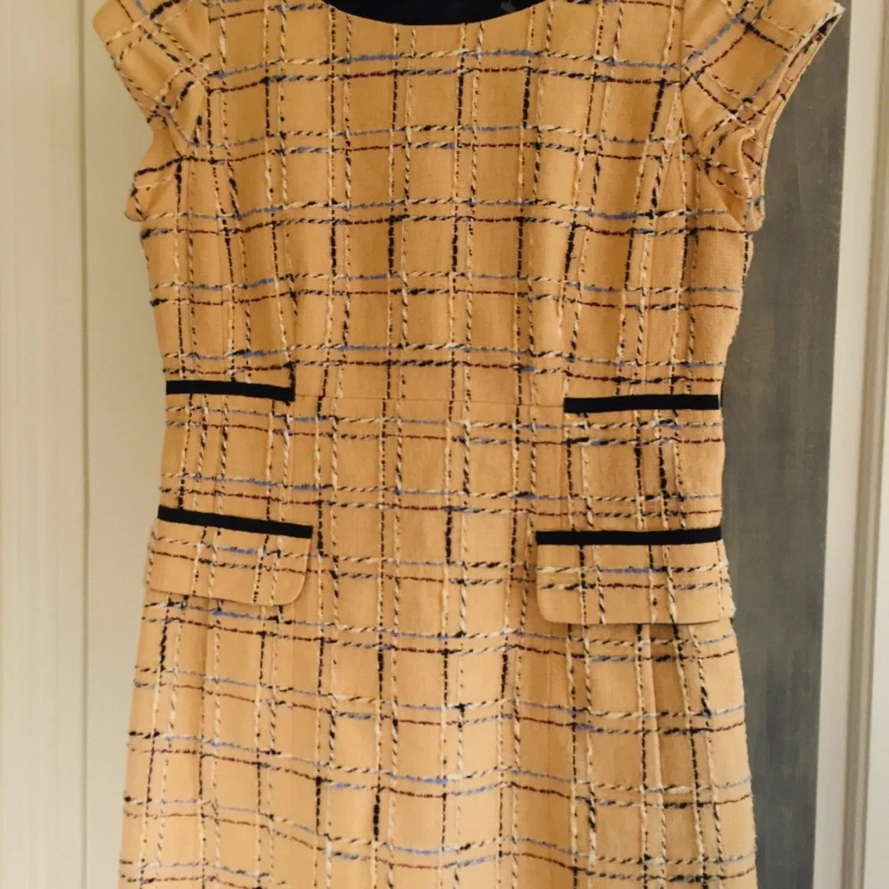 Tory Burch Evie Linen Tweed Midi Dress